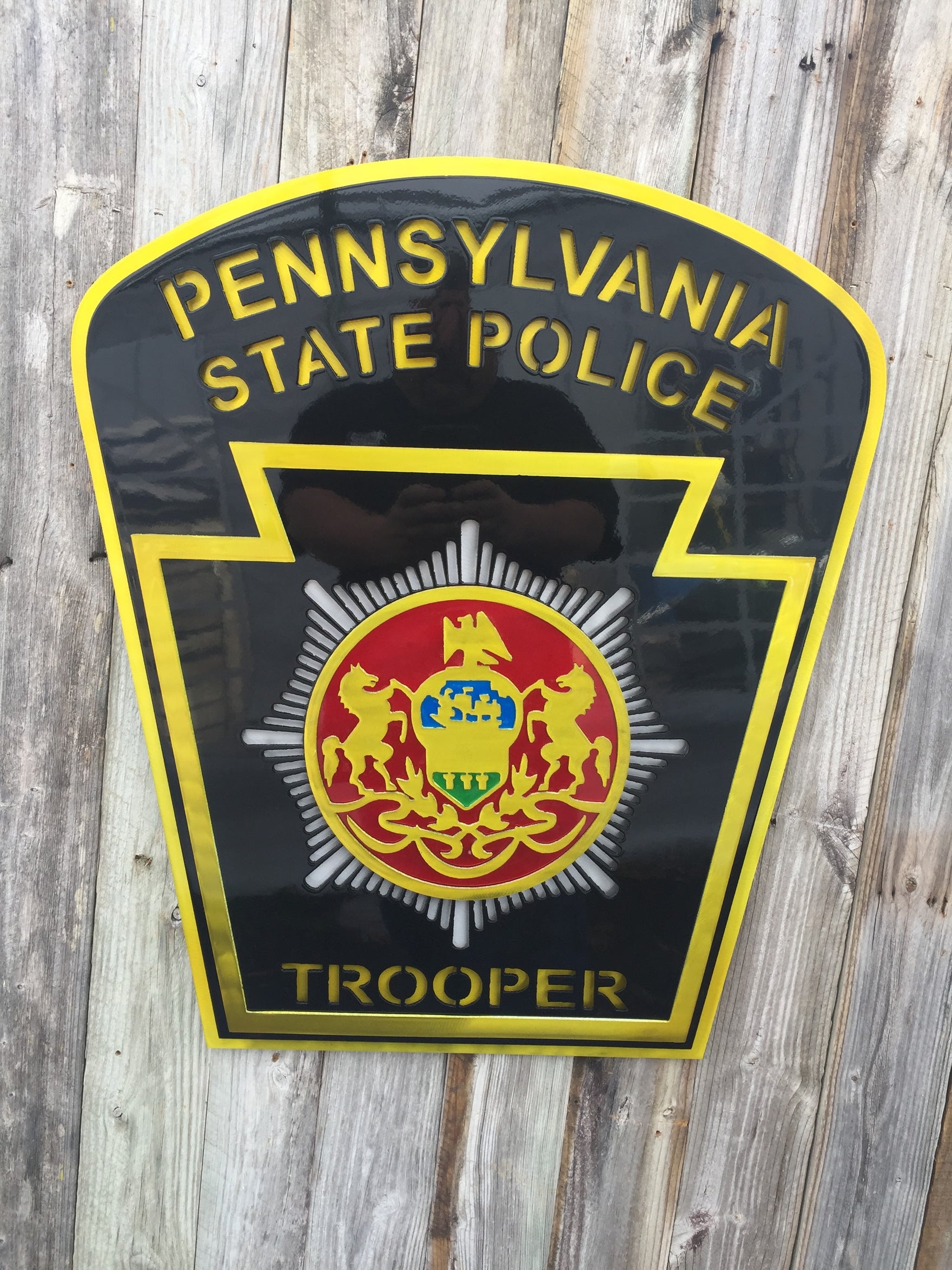 Pennsylvania State Trooper Badge Metal Art-advanced-metal-art.myshopify.com