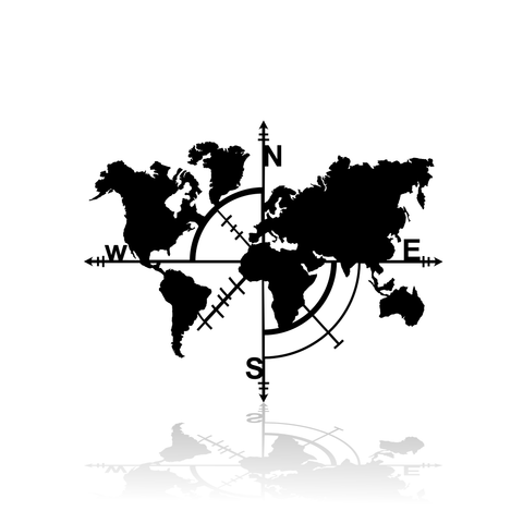 World Map Compass-advanced-metal-art.myshopify.com